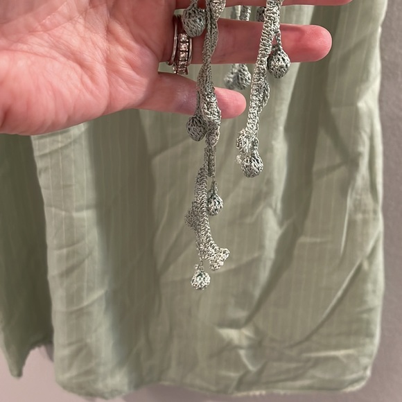 Juicy Couture pinstripe and pintuck crochet trim ruffle dress - Picture 4 of 10